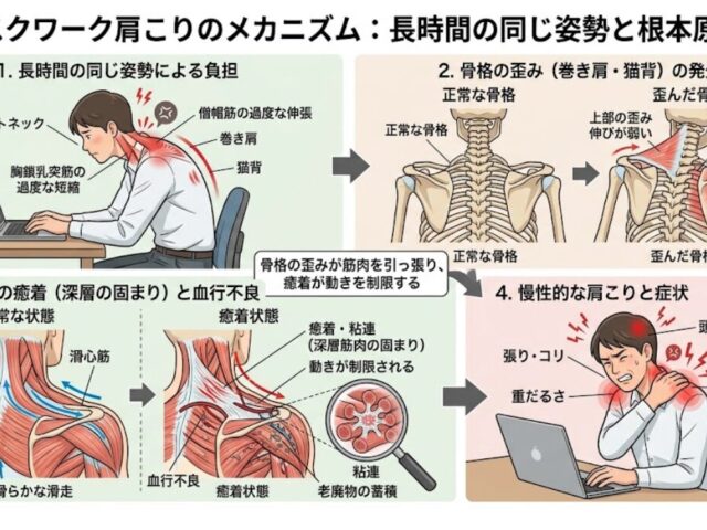 デスクワークの肩こりを整体で根本改善！